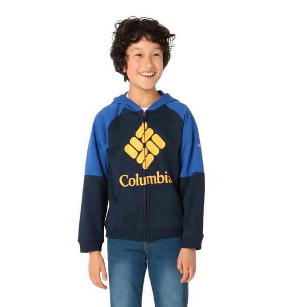 Columbia Logo Hoodies Boys Navy Azul USA (US950676)